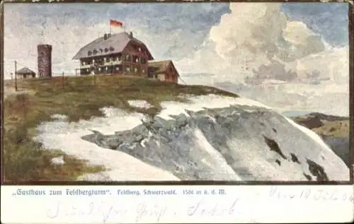 Ak Feldberg im Schwarzwald, Gasthaus zum Feldbergturm