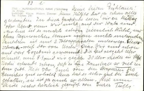 Ak Schöllang Oberstdorf im Oberallgäu, Alpengasthaus Rank