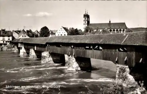 Ak Bad Säckingen am Hochrhein, Rheinbrücke