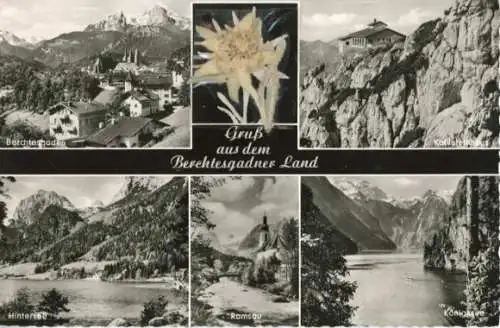 Material Ak Berchtesgaden in Oberbayern, Königsee, Hintersee, Edelweiß, Echte Pflanze