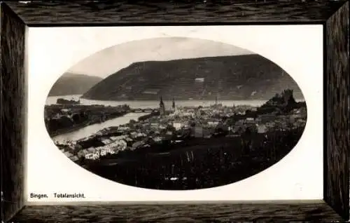 Präge Passepartout Ak Bingen am Rhein, Totalansicht