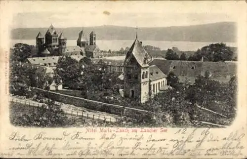 Relief Ak Glees in der Eifel, Kloster Maria Laach am Laacher See