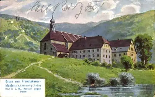 Künstler Ak Splitgerber, Bischofsheim an der Rhön in Unterfranken, Franziskanerkloster