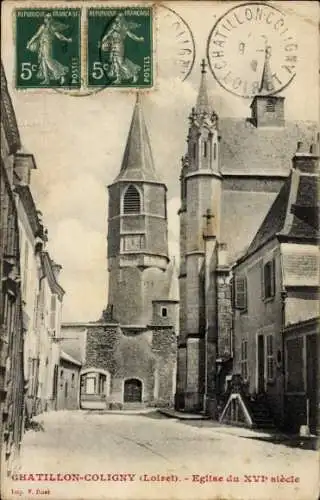 Ak Châtillon Coligny Loiret, Kirche aus dem 16. Jahrhundert