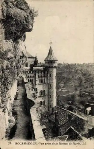 Ak Roc Amadour Rocamadour Lot, Vue prise de la Maison de Marie