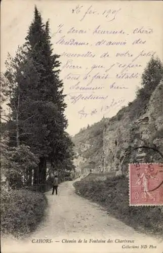 Ak Cahors Lot, Chemin de la Fontaine des Chartreux