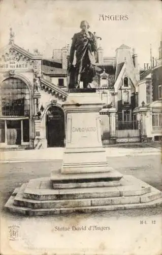 Ak Angers Maine et Loire, Statue David d'Angers