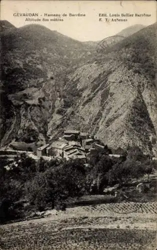 Ak Barrême Alpes de Haute Provence, Gévaudan, Gesamtansicht