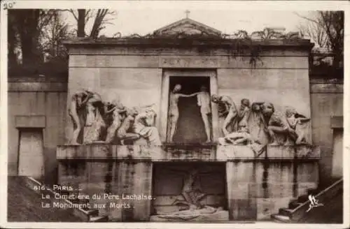 Ak Paris, Friedhof Père Lachaise, Kriegsdenkmal