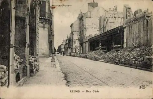 Ak Reims-Marne, Rue Ceres