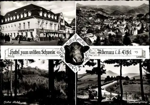 Ak Adenau in der Eifel, Hotel zum wilden Schwein, Nürburgring, Hohe Acht