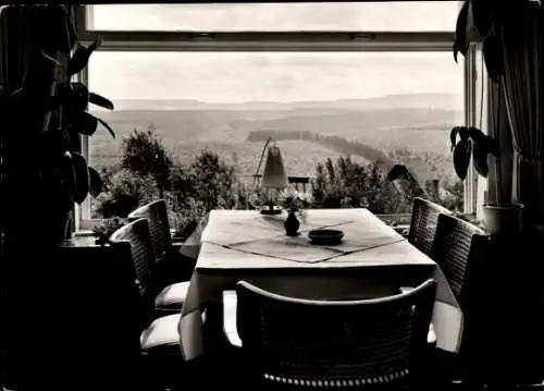 Ak Rödgen Obersdorf Wilnsdorf im Siegerland, Hotel-Cafe Haus Stangier, Aussicht durch Fenster