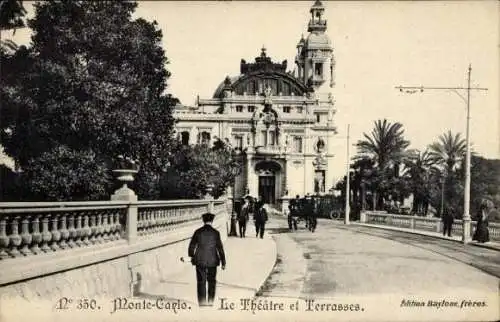 Ak Monte-Carlo Monaco, Das Theater und die Terrassen