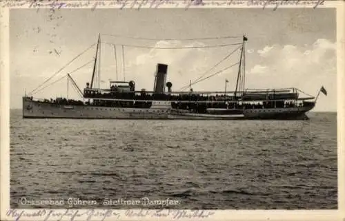 Ak Ostseebad Göhren, Stettiner Dampfer