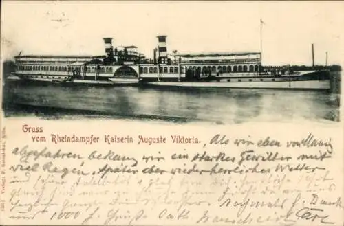 Ak Dampfer Kaiserin Auguste Victoria auf dem Rhein