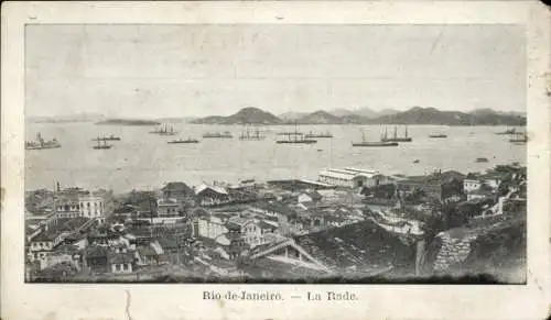 Ak Rio de Janeiro Brasilien, Panorama, Hafen