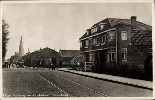 Ak Sassenheim Südholland, Pude Postbrug, Hoofdstraat