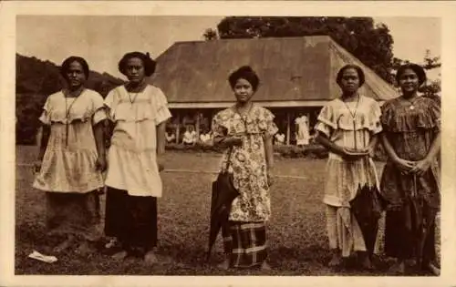 Ak Samoa Inseln Ozeanien, Junge Schülerinnen der Schwestern von Apia