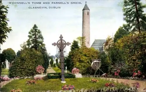 Ak Dublin Irland, O'Connell's-Grab, Parnell's-Grab, Glasnevin