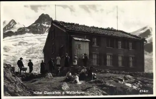 Ak Grindelwald Kanton Bern, Berner Oberland, Wetterhorn, Hotel Gleckstein, Glecksteinhütte