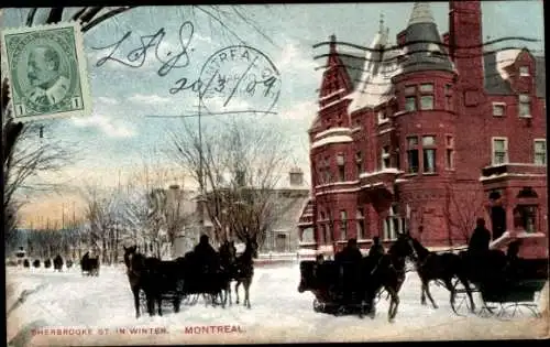 Ak Montreal Quebec Kanada, Sherbrooke Street, Winter