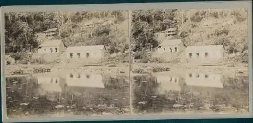 Stereo Foto Guyana, 1914, Restaurant, Wasserpartie