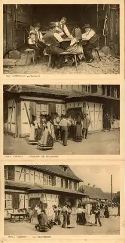 Set von 24 AK (2 Alben I und II  mit je 12 Ak) Kostüme und Szenen aus dem Elsass/costumes et scenes 