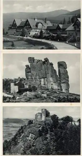 Set von 12 AK zusammenhängend Schneekoppe Riesengebirge, Stabkirche Wang