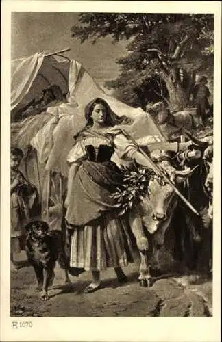Set von 6 AK Arthur von Ramberg, Hermann und Dorothea von Goethe