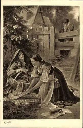 Set von 6 AK Arthur von Ramberg, Hermann und Dorothea von Goethe