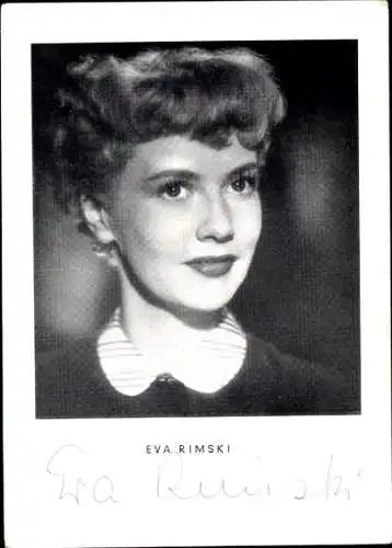 Ak Schauspielerin Eva Rimski, Portrait, Autogramm