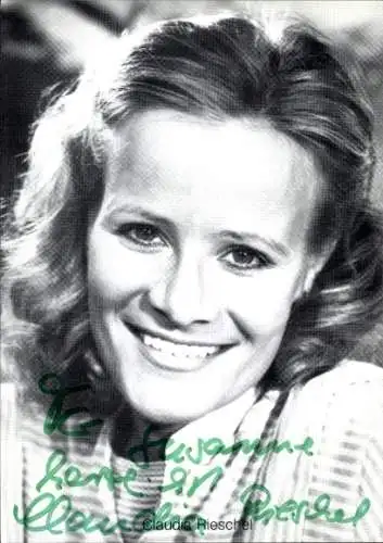 Ak Schauspielerin Claudia Rieschel, Portrait, Autogramm