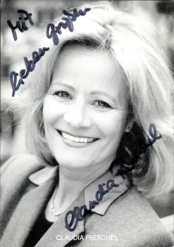 Ak Schauspielerin Claudia Rieschel, Portrait, Autogramm