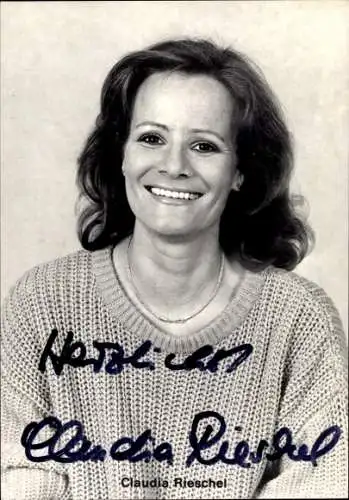 Ak Schauspielerin Claudia Rieschel, Portrait, Autogramm