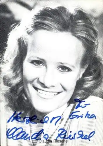 Ak Schauspielerin Claudia Rieschel, Portrait, Autogramm