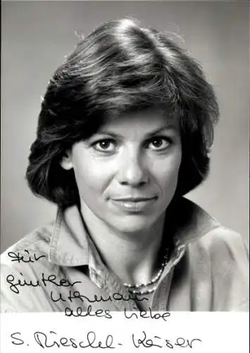 Ak Schauspielerin Susanne Rieschel-Kaiser, Portrait, Autogramm