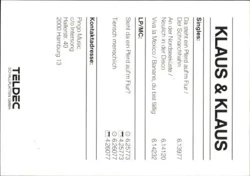 Ak Sänger Klaus & Klaus, Duo, Porträt, Uniform, Autogramme