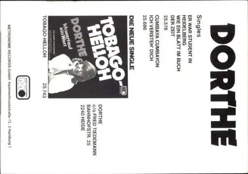 Ak Sängerin Dorthe, Portrait, Autogramm