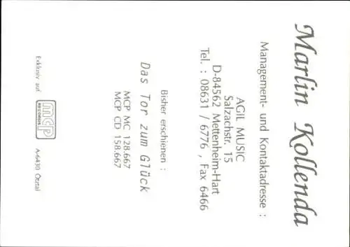 Ak Sängerin Marlin Kollenda, Portrait, Autogramm