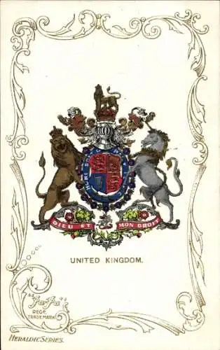 Wappen Ak Vereinigtes Königreich, Löwe, Einhorn