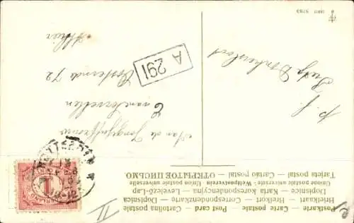 Präge Ak Kinder verstecken sich vor Hühnern