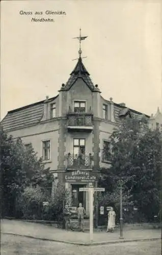 Ak Glienicke Nordbahn bei Hermsdorf in Brandenburg, Bäckerei, Konditorei, Café