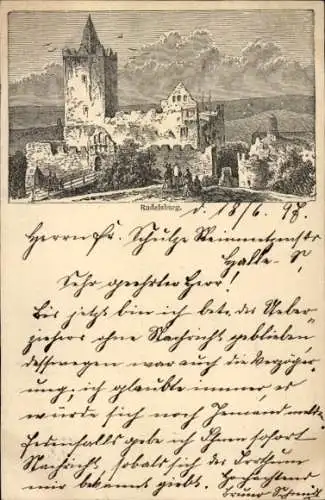 Vorläufer Ganzsachen Litho Bad Kösen Naumburg an der Saale, Rudelsburg