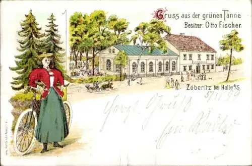 Litho Zöberitz Landsberg im Saalekreis, Grüne Tanne