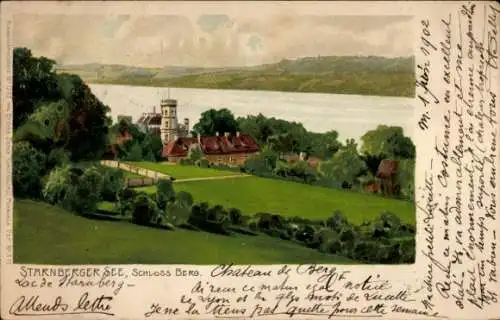 Künstler Litho Berg Starnberger See im Landkreis Starnberg, Schloss