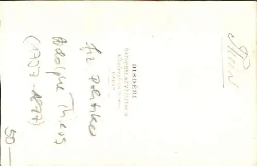 CdV Französischer Politiker Adolphe Thiers, Portrait