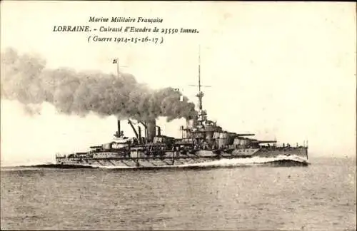 Ak Französisches Kriegsschiff Lorraine