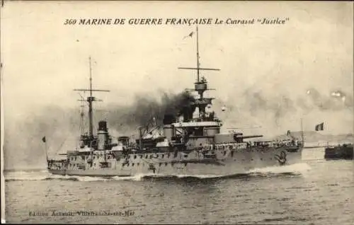 Ak Französisches Kriegsschiff Justice