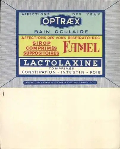 Ak Reklame, Optraex, Famel, Siro, Tabletten, Zäpfchen