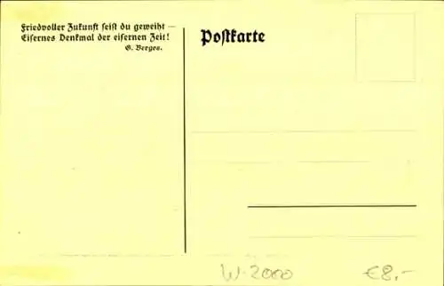 Ak Hamburg, Eisernes Denkmal, Zugunsten St. Michaels Kriegshilfe